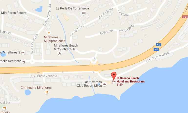 Find El Oceano Hotel just outside La Cala de Mijas, in Miraflores.