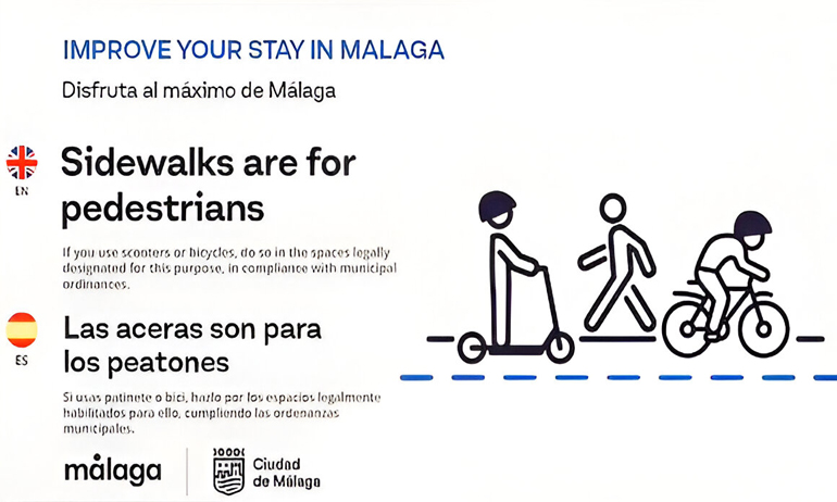 Malaga Tourist Sign Scooters